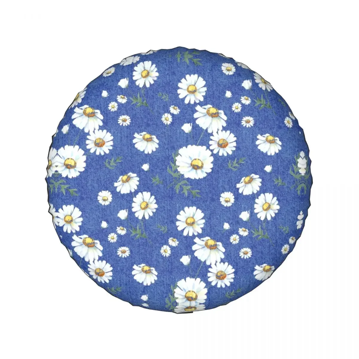 Denim Daisy Pattern Spare Tire Cover for Jeep Mitsubishi Pajero Custom Jeans Flower Texture Car Wheel Covers 14