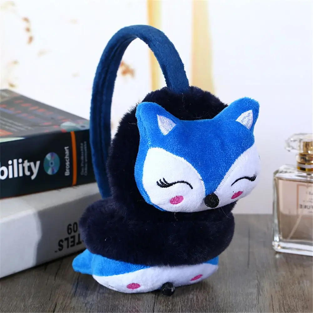 Adjustable Winter  Thick Cartoon Fox Warm Earmuffs Ear Protection Ear Cover Ear Warmers