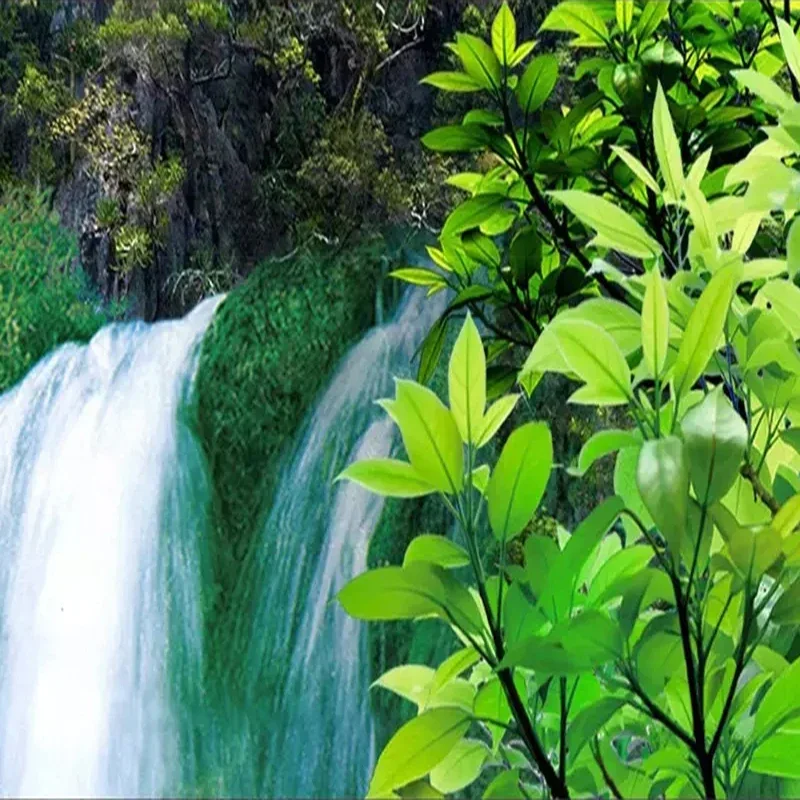 Chinese Style Mountain Water Landscape Large Murals Waterfall Custom 3D Photo Wallpaper For Living Room TV Background Wall Mural