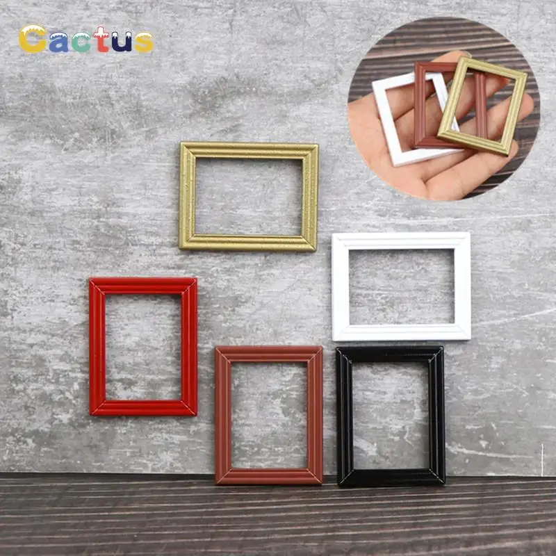 1:12 Scale Doll House Accessorie European Style Photo Frames Retro Mirror for Dollhouse Decor DIY Vintage Ornament Furniture