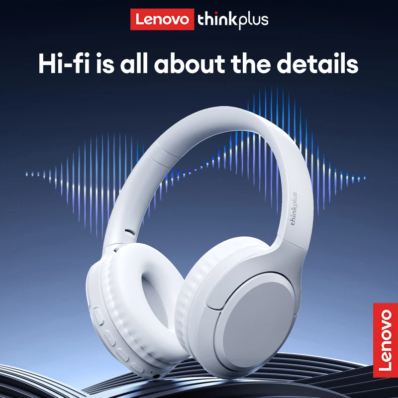 Lenovo TH53 Headset Wireless Bluetooth Headset V5.4 40MM Deep Bass Earphones Noise Canceling Gaming Headphone For PC With Mic