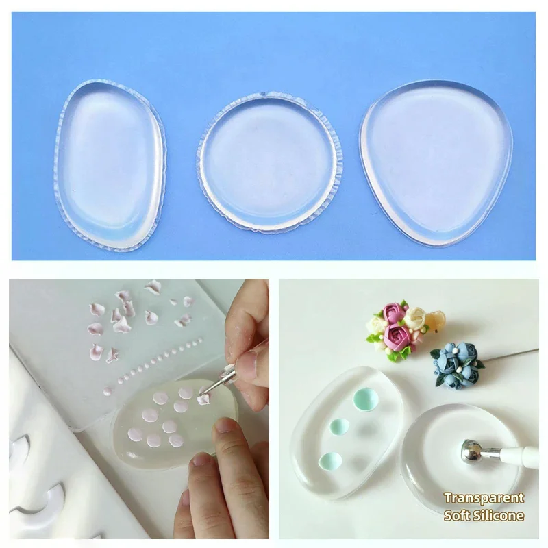 [YU]Pottery Tool Soft Silicone Pad Modeling Dotting Tool Polymer Clay Mold For DIY Earrings Handicrafts Petal Making Accessories