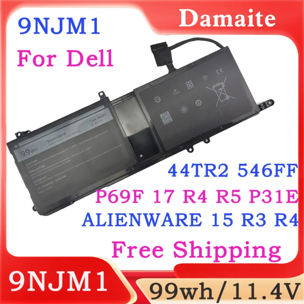 

9NJM1 Laptop Battery For Dell Alienware R3 R4 R5 15 Series 0546FF 546FF 0HF250 44T2R HF250 MG2YH 0MG2 P31E 44T2R P69F002 P69F