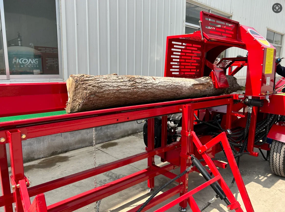 Customized 35ton Hydraulic Log Splitter Firewood Processor Forestry Machinery With Convenient Log Lifter