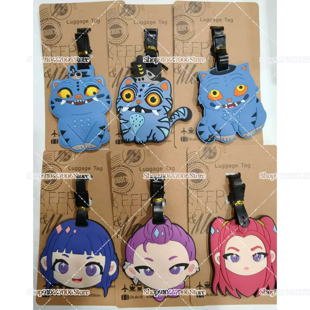 

Багажная бирка с рисунком KPOP «Охотники на демонов», дорожная сумка, подвесная бирка из ПВХ, мягкая посадочная бирка, аксессуары для багажа, подарок