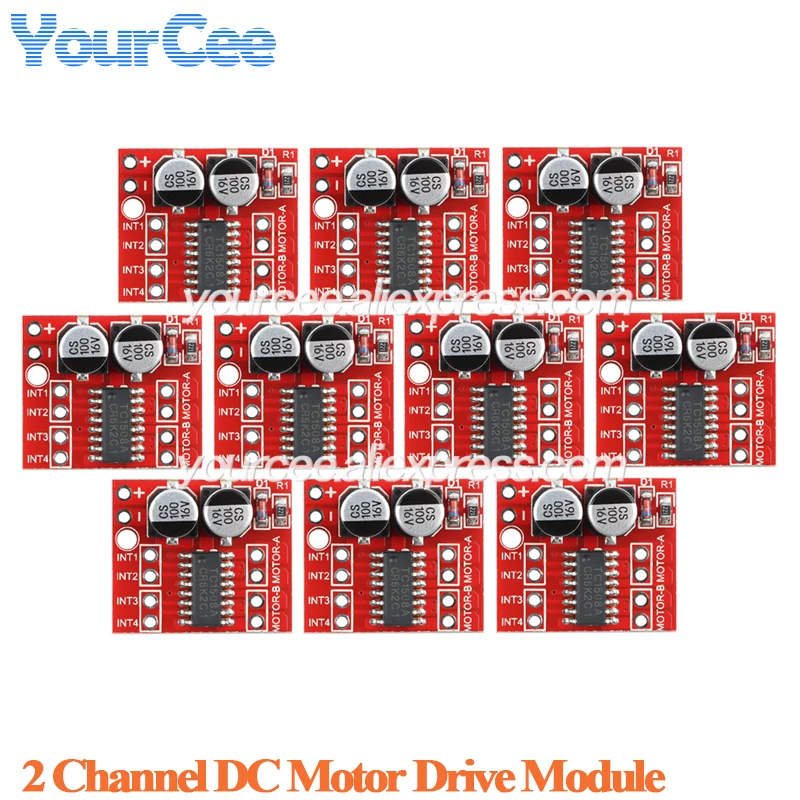 10pcs/1pc Mini L298N DC Stepper Motor Board Dual H Bridge Motor Drive Controller Module PWM Speed Electronic Components