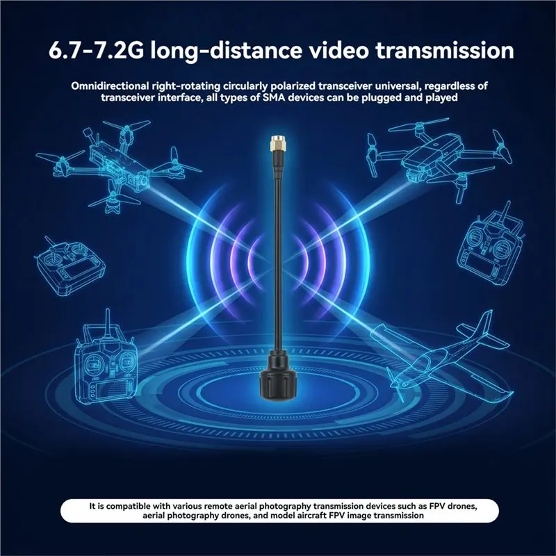 ABGI-High-Gain 6,7-7,2 GHz FPV-Antenne 6Dbi Reichweitenerweiterer SMA-Schnittstelle für Langstrecken-Videoübertragung – Detail 11