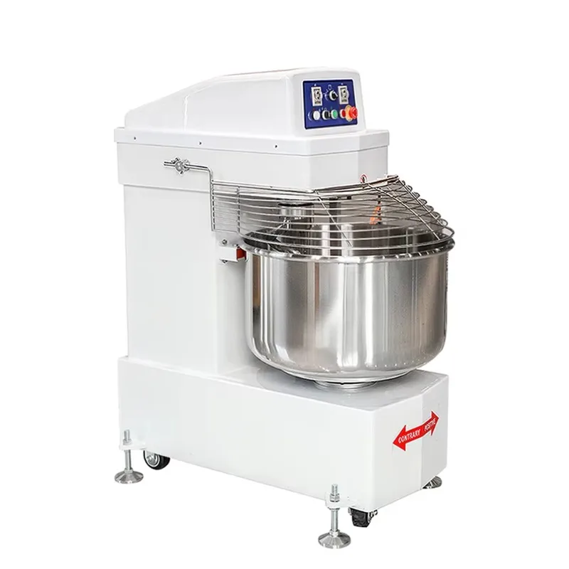 Factory Direct Sale Industrial Kneader Automatic Reversible Bowl Double Speed Spiral Dough Mixer
