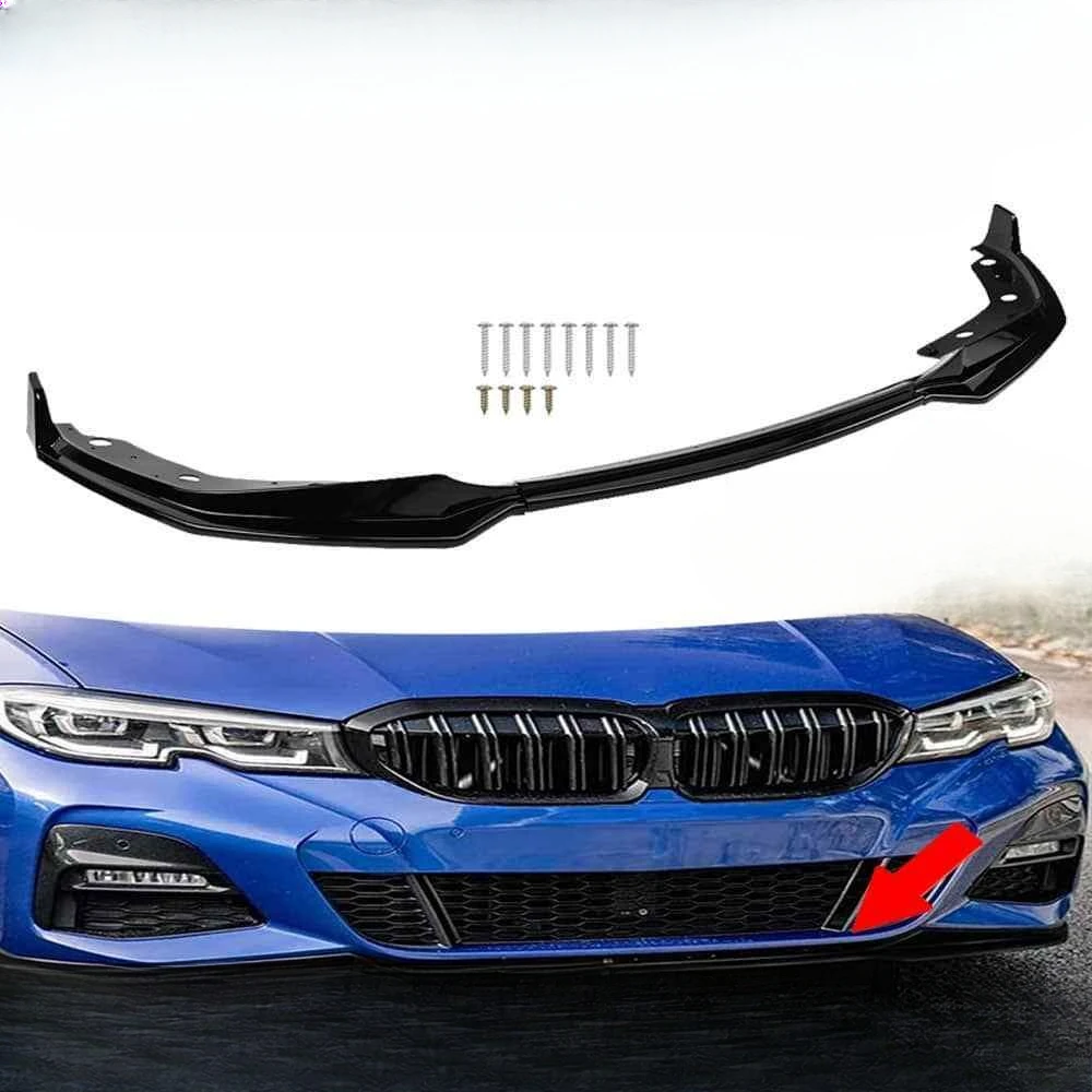 

For BMW 3 Series G20 G21 330i M340i MSport 2019-2021 GLOSS BLACK FRONT BUMPER LIP United States