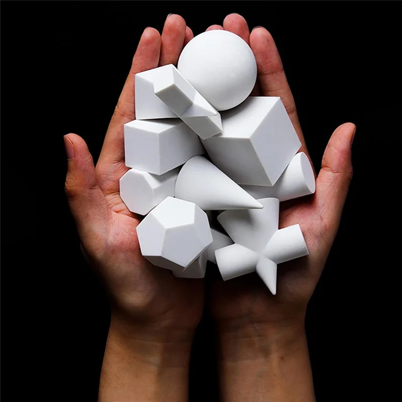 A91P 10Pcs 3D Geometry Sketch Drawing Model Gypsum Geometry Mold Sketch Mold For Shadow Drawing 2Inch Mini Mold