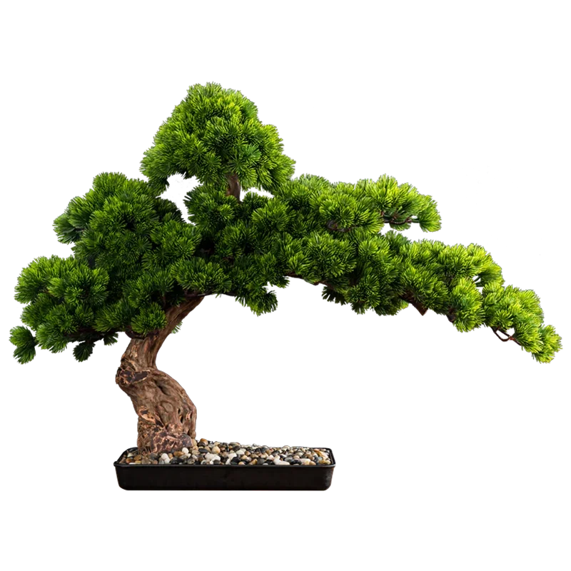 Simulation Large Welcome Pine Bonsai Plant Fake Tree  Green  Hotel Porch Decoration Living Room Home