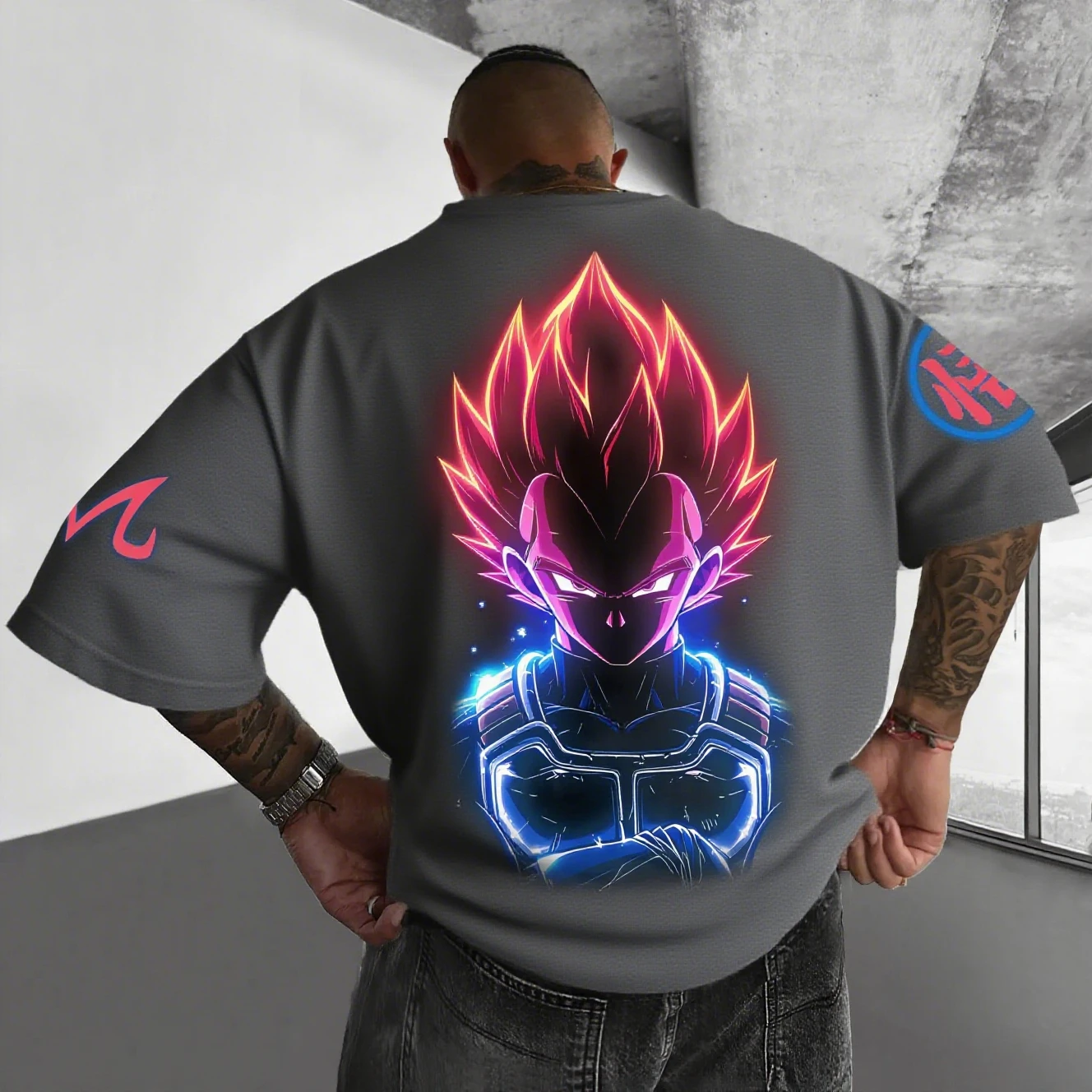 Anime Dragon Ball Z Vegeta T-shirt da uomo Streetwear T-shirt grafica oversize a maniche corte Estate Casual Top Manga Stampa Y2k Abbigliamento
