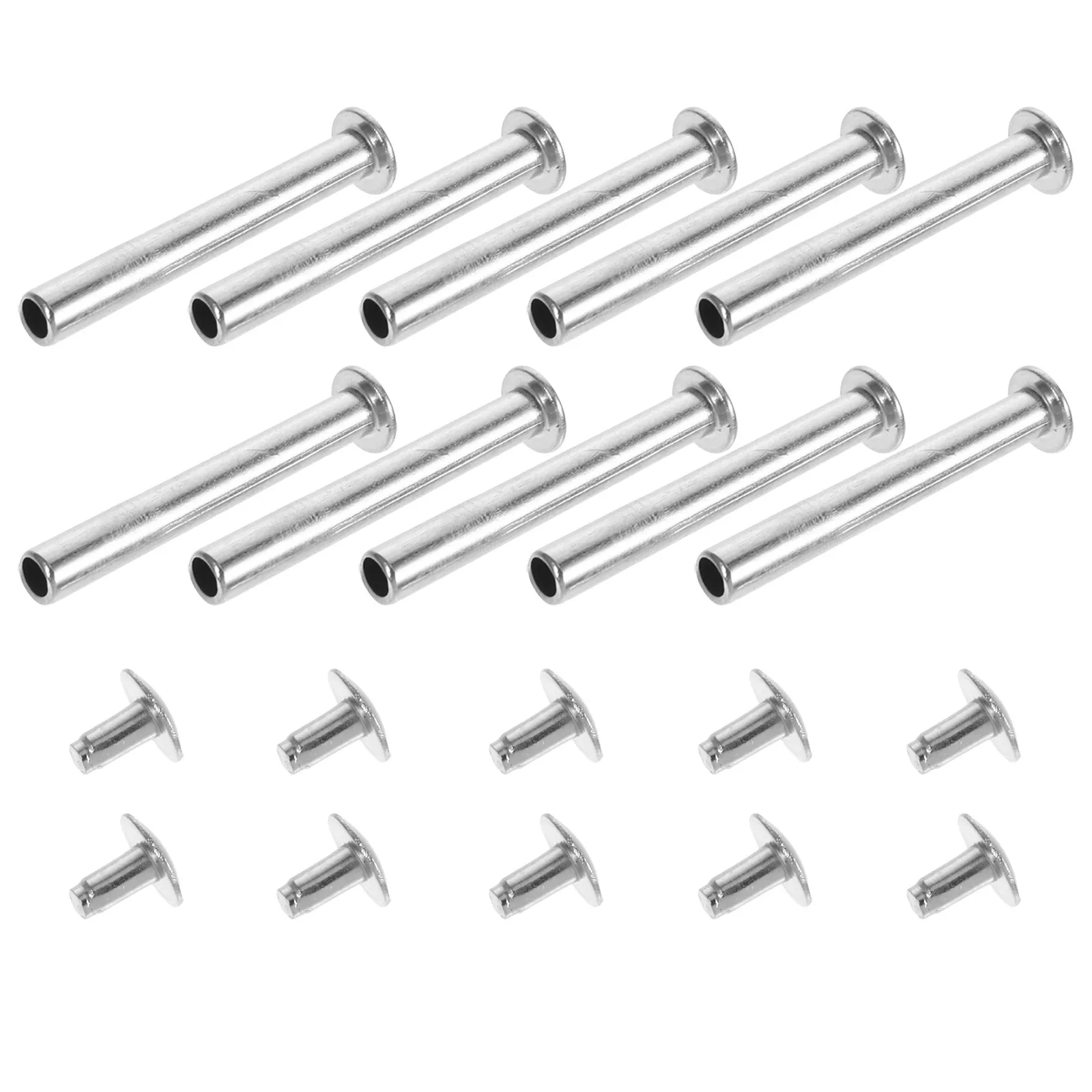 10Sets Folding Hand Fan Rivets Shaft Repair Kit 25Mm Silver Round Fasteners DIY Handheld Fan Nail Nut Replacement Bamboo Paper