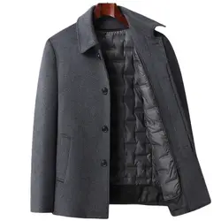 BATMO 2023 new arrival winter top quality wool jackets men,85% white duck down liner coat SJL662317
