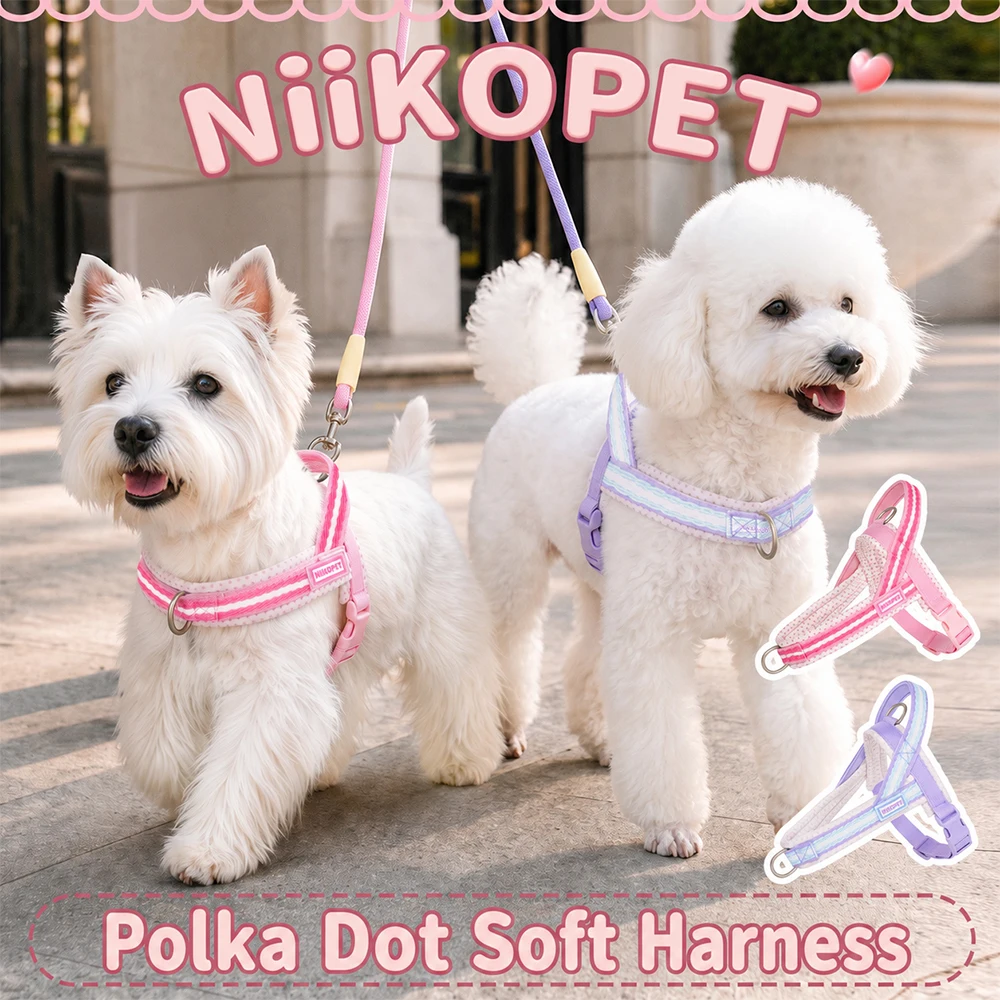 Fashion Jacquard Pet Harness Explosion-proof Anti-escape Wide Diving Material Soft Padded Dog Harness