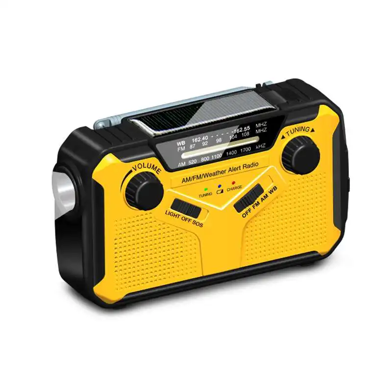 다기능 라디오 핸드 크랭크 태양 USB FM/AM 라디오 비상 손전등 보조베터리 고품질 4000mAh 보조베터리 라디오