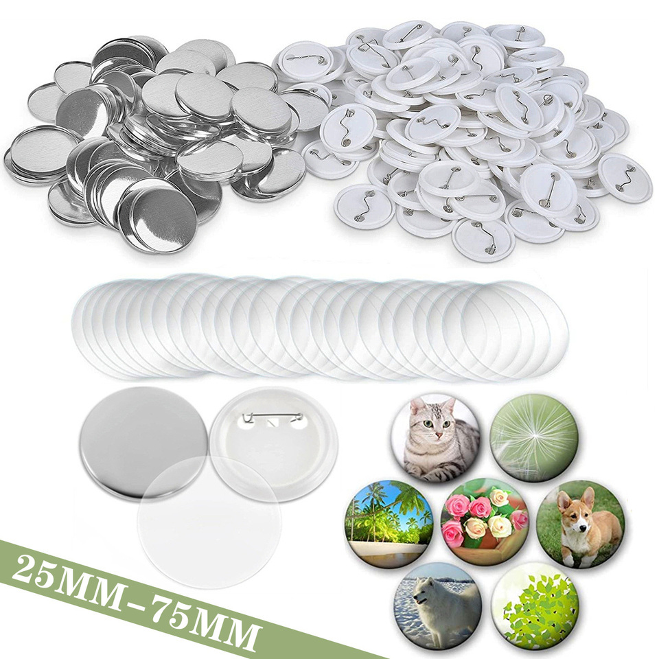 50-300 Sets Blank Badge Pin Button Maker Parts 25-75MM for Badge Press Maker Machine Part Supplies DIY Pin Button Parts Material
