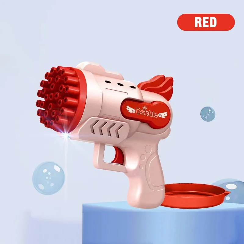 Dmuchawa do maszyna do baniek mydlanych mydlanych dla dzieci z pistolet-zabawka z do z 29 otworami i wodne zabawki prezent dla chłopca i dziewczynki