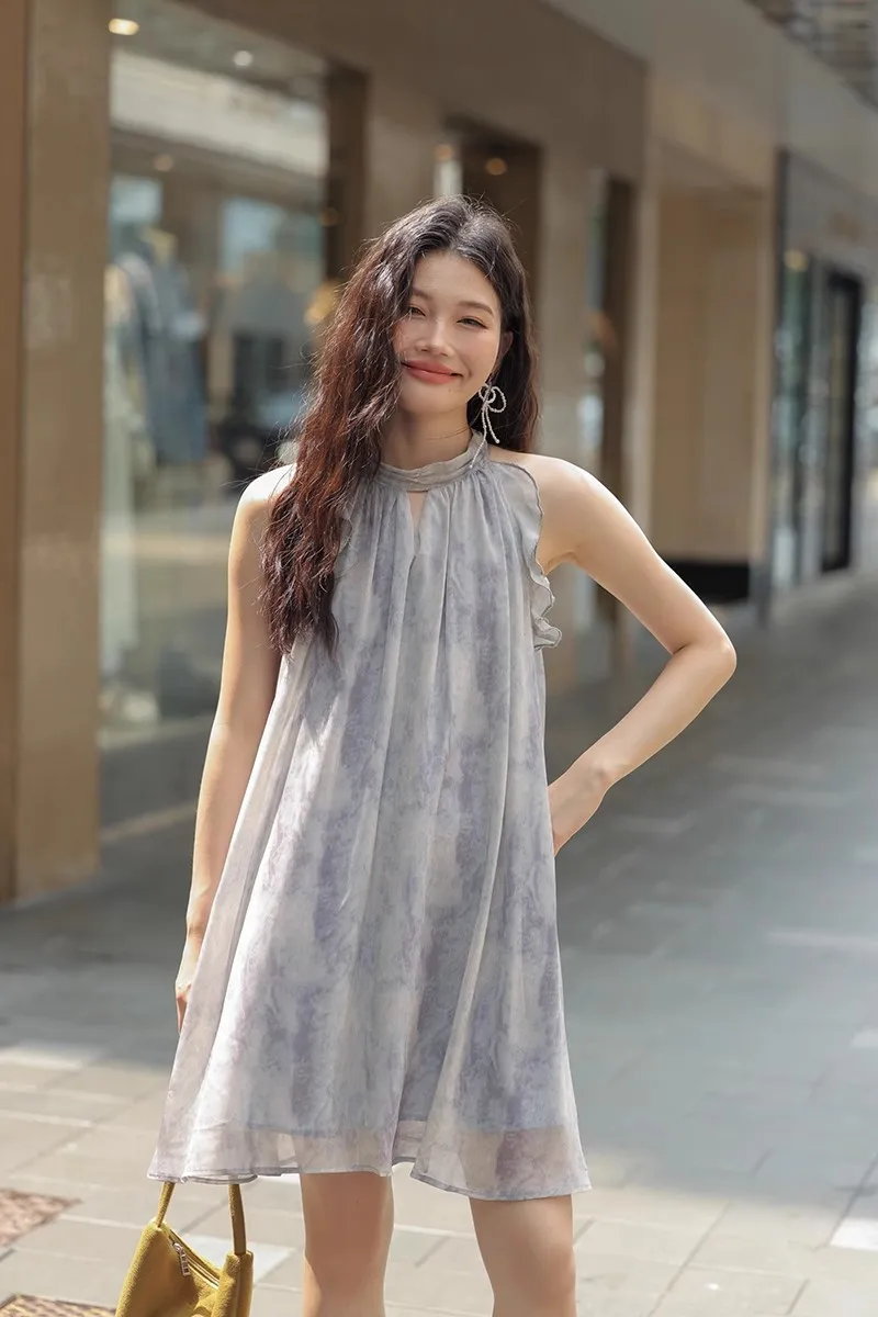 Vestidos sin mangas para mujer Y2K, apliques rosas de verano bordados, plisados a mano, fruncidos, taladros ahumados, cuentas Ins