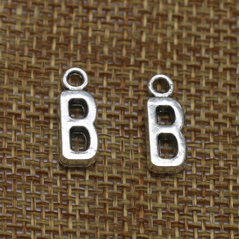 

50Pcs English Alphabet B Alloy Pendant Charms Durable DIY Jewelry Making Accessories for Necklace Bracelet Earrings Keychain