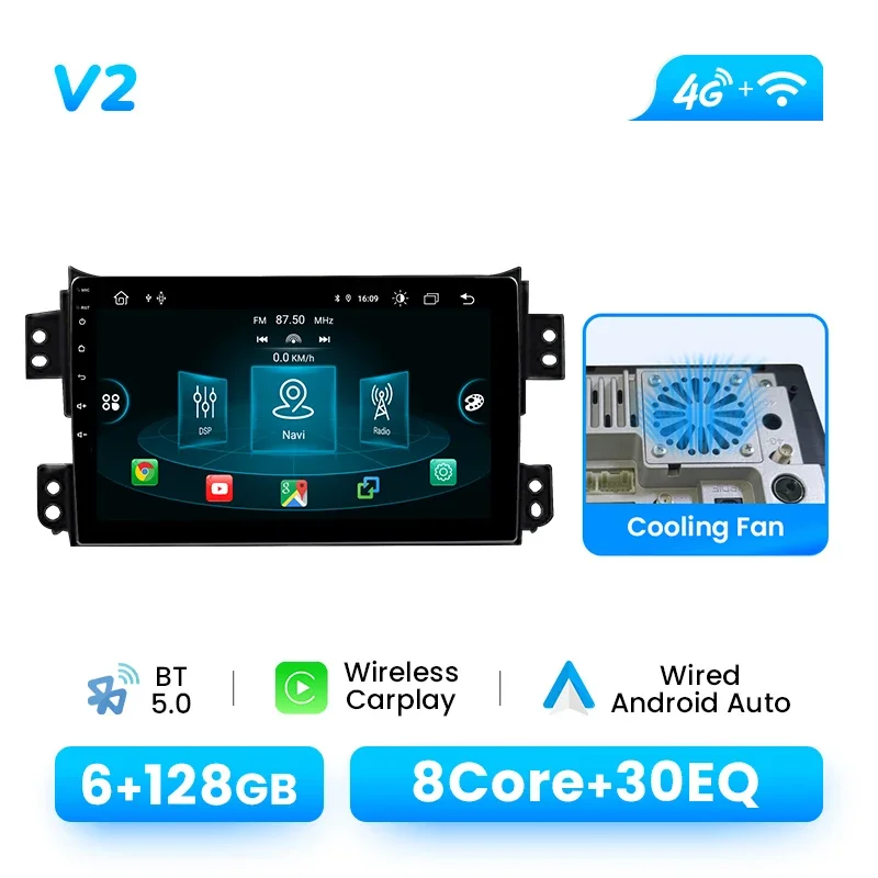 Draadloze CarPlay Autoradio Voor SUZUKI Splash Ritz 2004-2010 Voor Opel Agila 2008-2012 Android 1280*720 IPS Scherm GPS 4G Wifi DSP