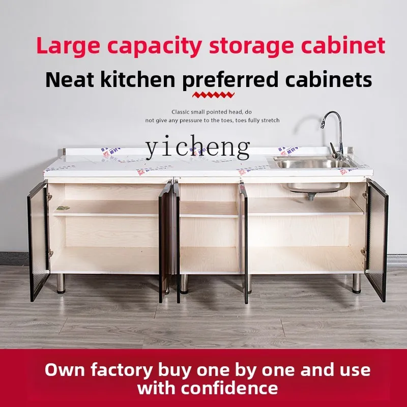 

ZK Kitchen Cabinet Simple Assembly Stove Cabinet Economical Stainless Steel Household Sink Cabinet