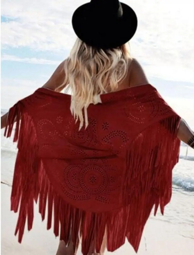 Shawl Summer New Women\'s Top Tassel Shawl Cape Ponchos