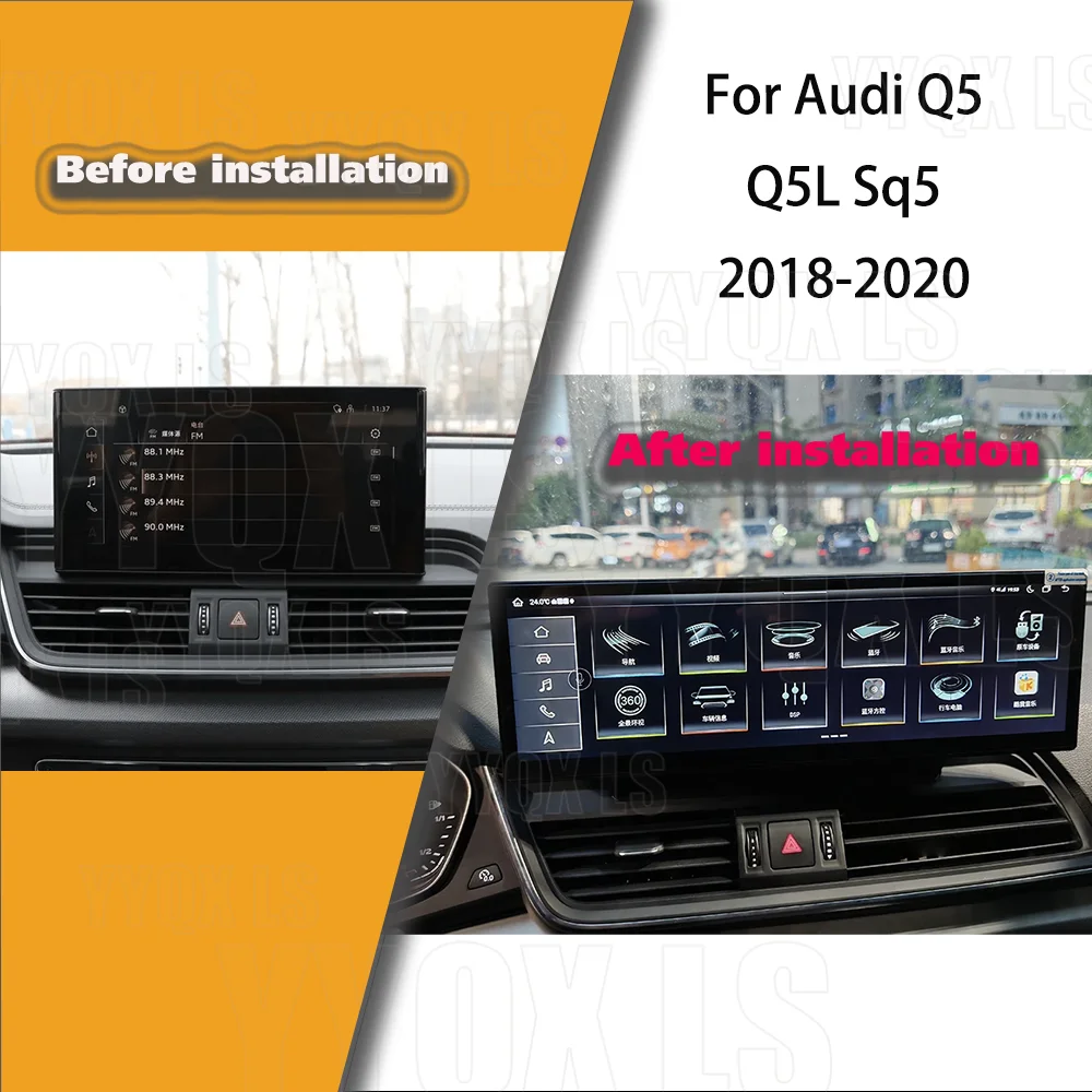 

14,9-дюймовый экран для Audi Q5 Q5L SQ5 2018-2020, CarPlay, Android, автомагнитола, GPS, мультимедийный видеоплеер, головное устройство, беспроводной