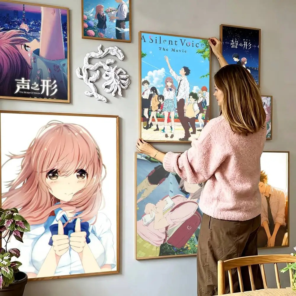 1pc A Silent Voice Movie  Poster Waterproof Wall Art Sticker For Bar Living Room Vintage Decor High Quality Print Gift