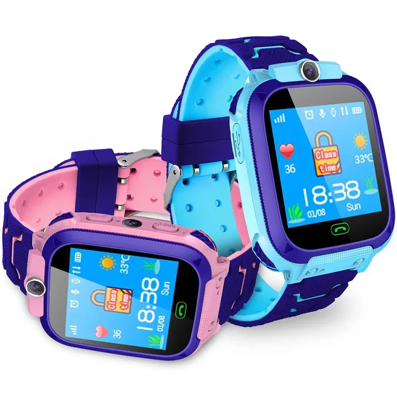 Kids Digital Watches Sports Tracker 2G Call Phone Smart Watch Mother Children Monitor Boy Girls SOS Emergency Child Reward Q12