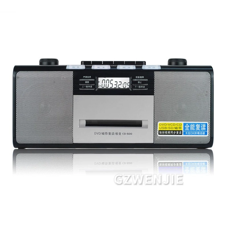 CD Player Cassette Player Combo With AM FM Radio Plays AUX USB MP3 Stereo Sound With Remote Control Tape Recording AC/DC Powered