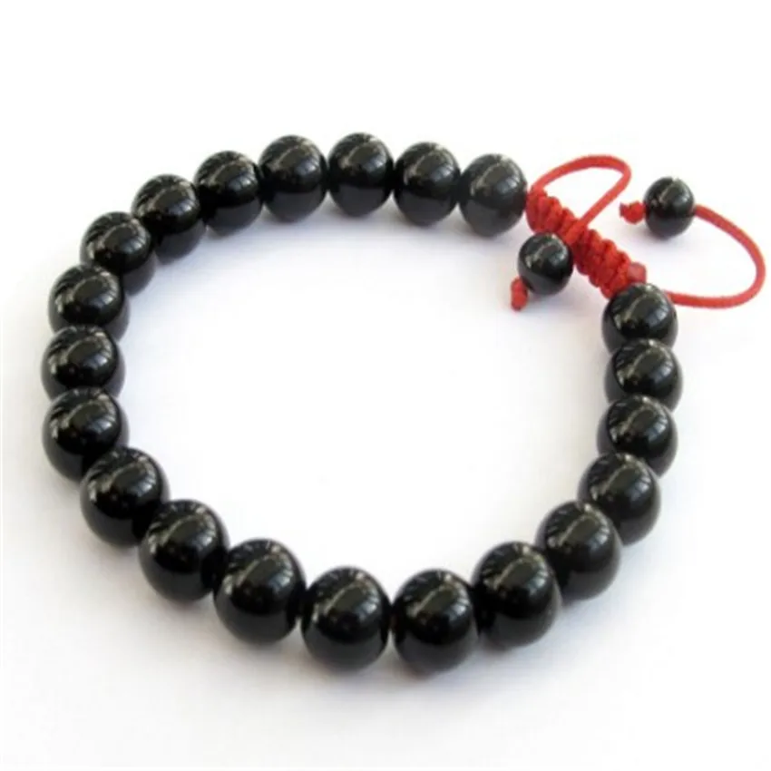 8mm Obsidian Obsidian Karma Handmade Stackable Adjustable Eco-Friendly Women Jewelry Lovers Charm Link Prayer