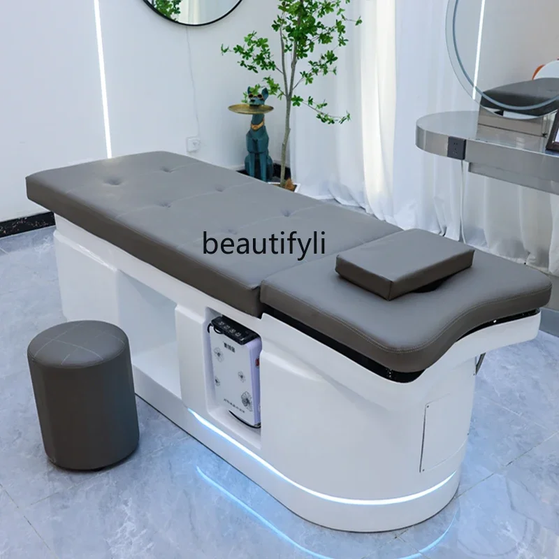 High-End Fiberglass Head Therapy Shampoo Chair Barber Shop Flat Hair Salon Thai Water Circulation Massage Couch