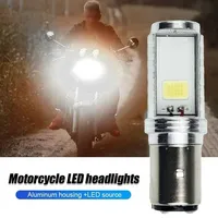1x BA20D H6 Motorcycle LED Headlight Lamps Hi/Low Beam Conversion Bulbs White 12V 8W 5000K Light Bulb Fits For All Motorcycles