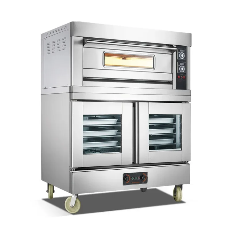 Commercial oven, two-plate oven on one floor + 10-plate fermentation box, one machine for dual use
