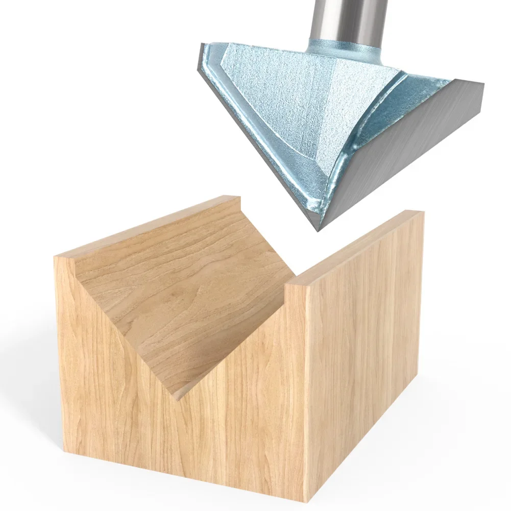 Imagem -04 - Shank Fresadora para Escultura em Madeira V-groove Router Bit Limpeza Flush Trim Bits de Canto Canto Redondo 90 Graus 1pc Pol 12.7 mm 12 mm