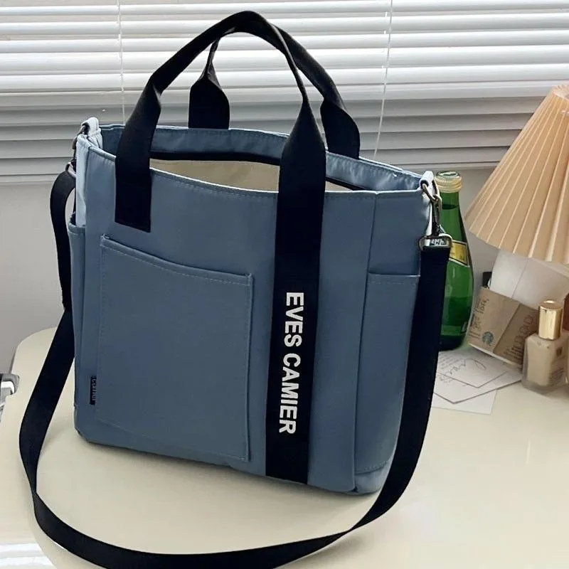 Neue Casual Tote Große Kapazität Schulter Tasche Nylon Wasserdichte Leinwand Handtasche Einfache Mode Messenger Taschen Für Schülerin