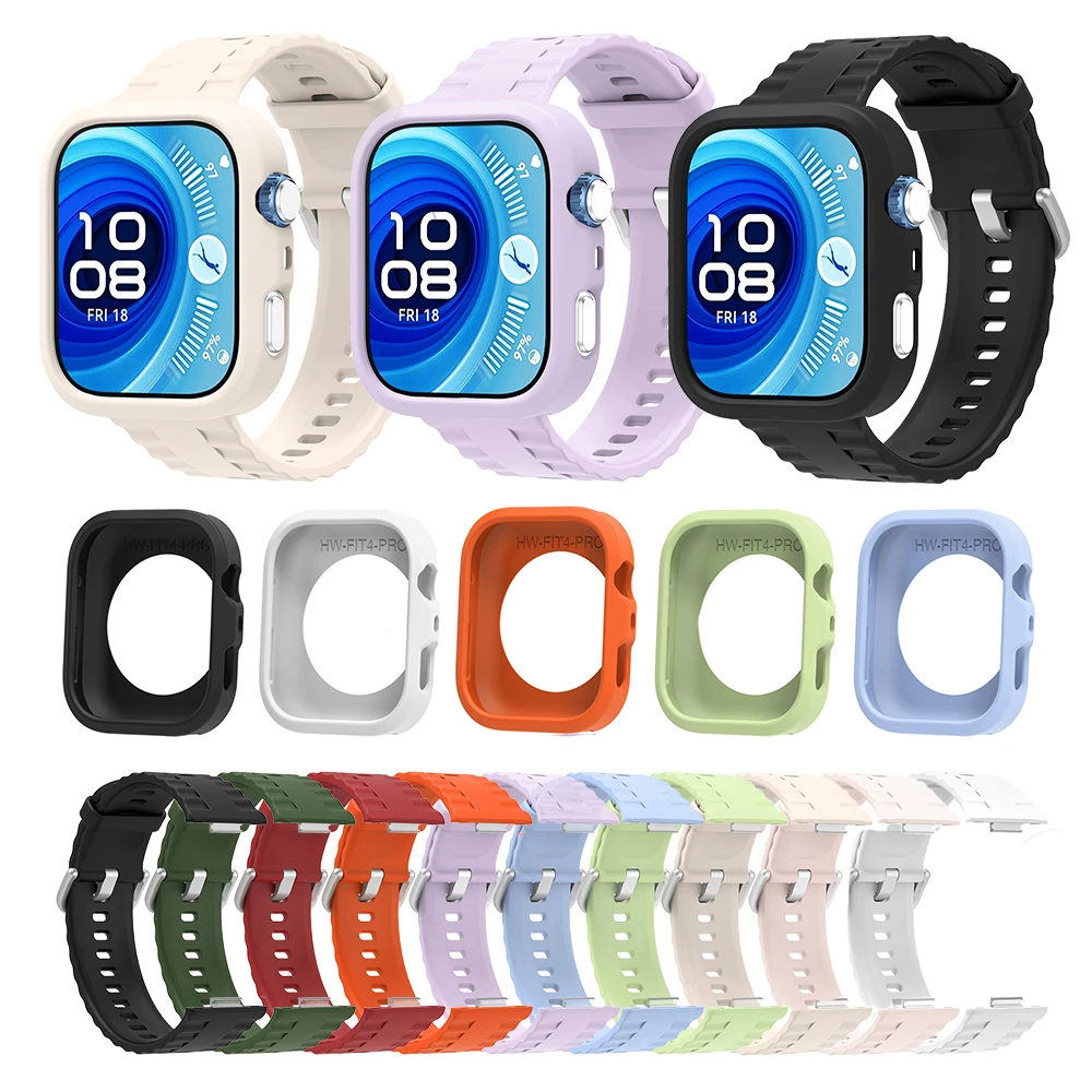 حزام سيليكون + حافظة واقية لساعة Huawei Watch Fit 4 Fit4 Pro بديلة لساعة اليد وسوار المعصم Correa #1