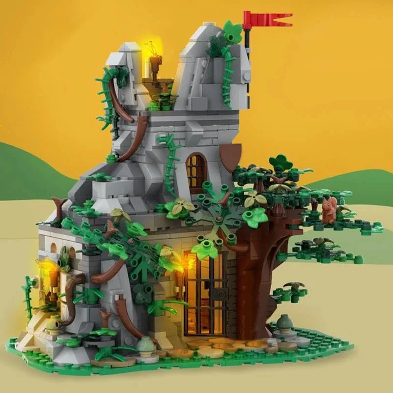 Fast delivery MOC-134494 Lion Knight Archery Range Small Particle Assembled Building Block Toy Medieval Building Castle Model