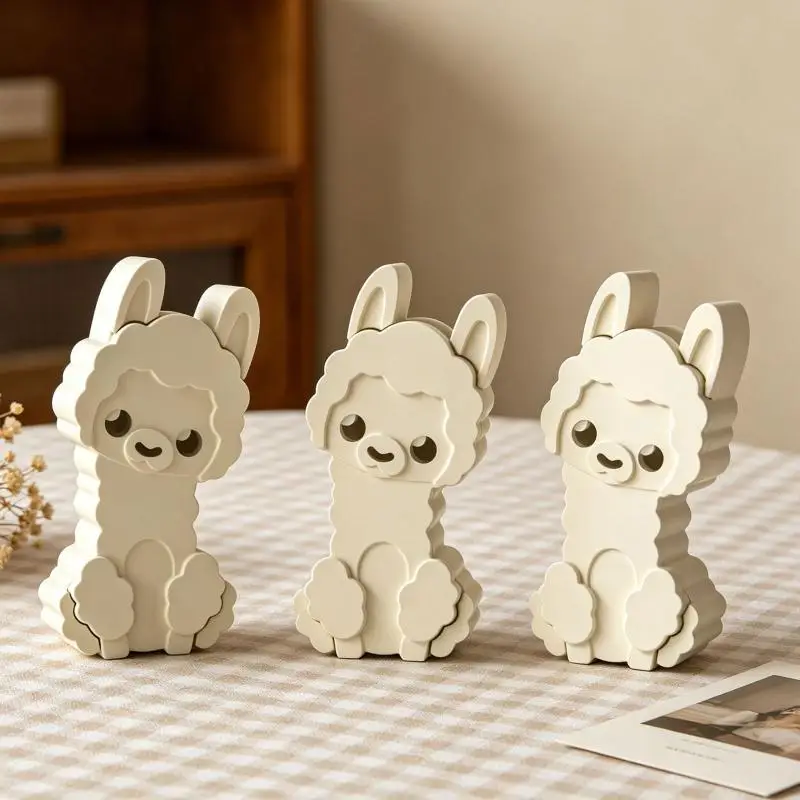 1/2Pcs Cute Alpaca Pen Holder Silicone Molds Easy Demold Reusable For DIY Resin Crafts Decor