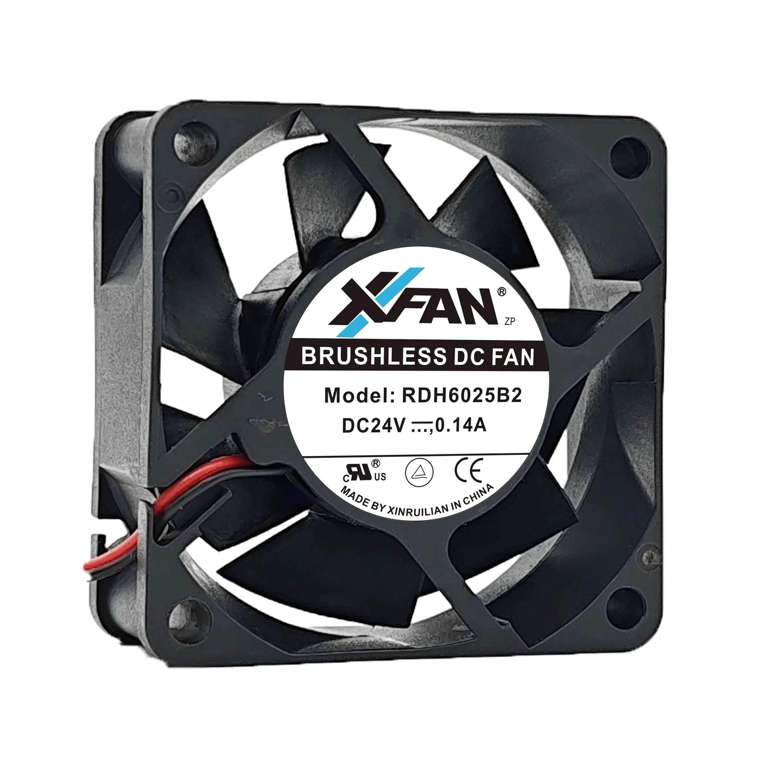 XFAN RDH6025B2 DC 24V 0.14A 60x60x25mm مروحة تبريد بسلكين