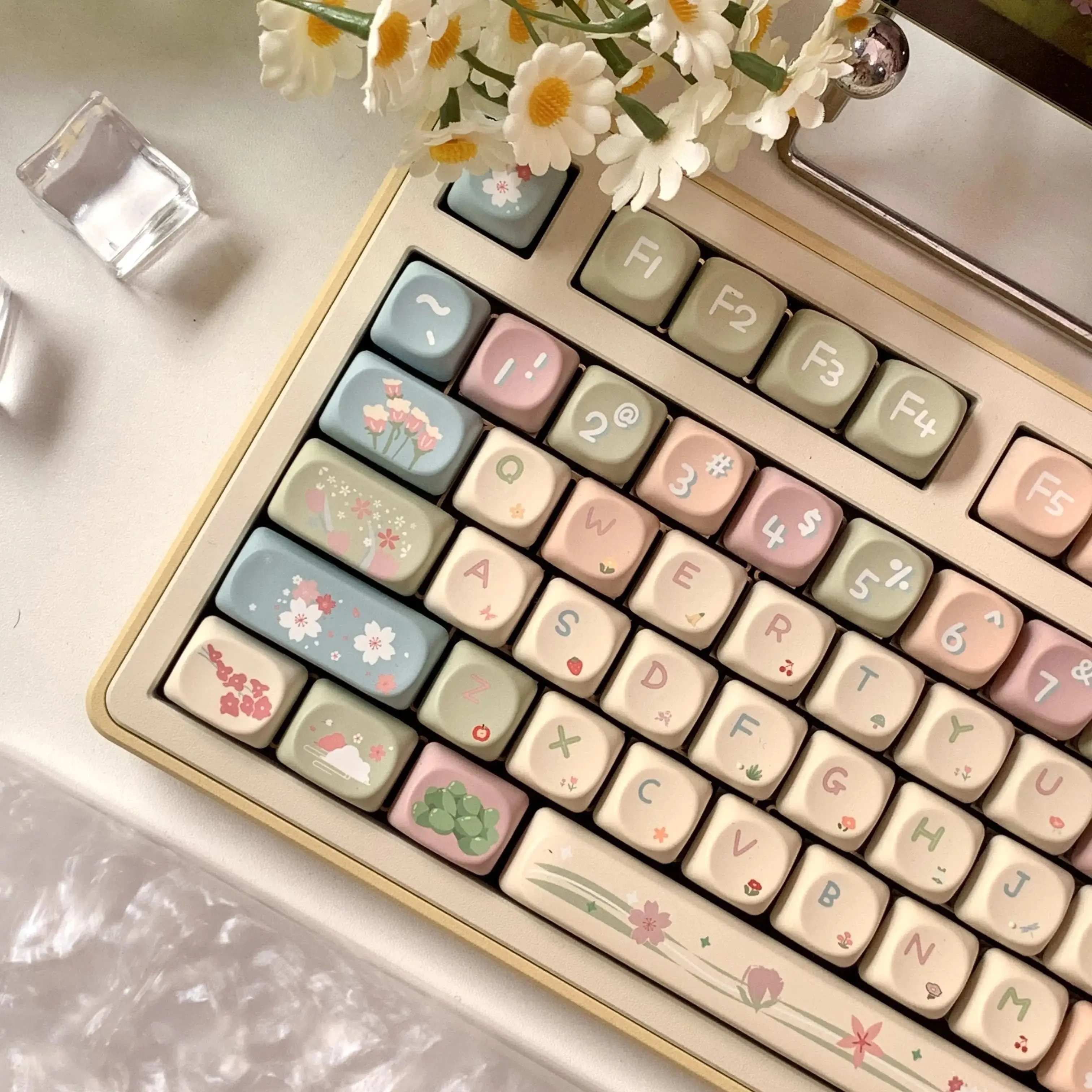 MOA Keycaps Cute Alice Keycaps Cute Keycaps 141 teclas PBT Sublimação Mecânico Teclado Cap 2.25 U 2.75U