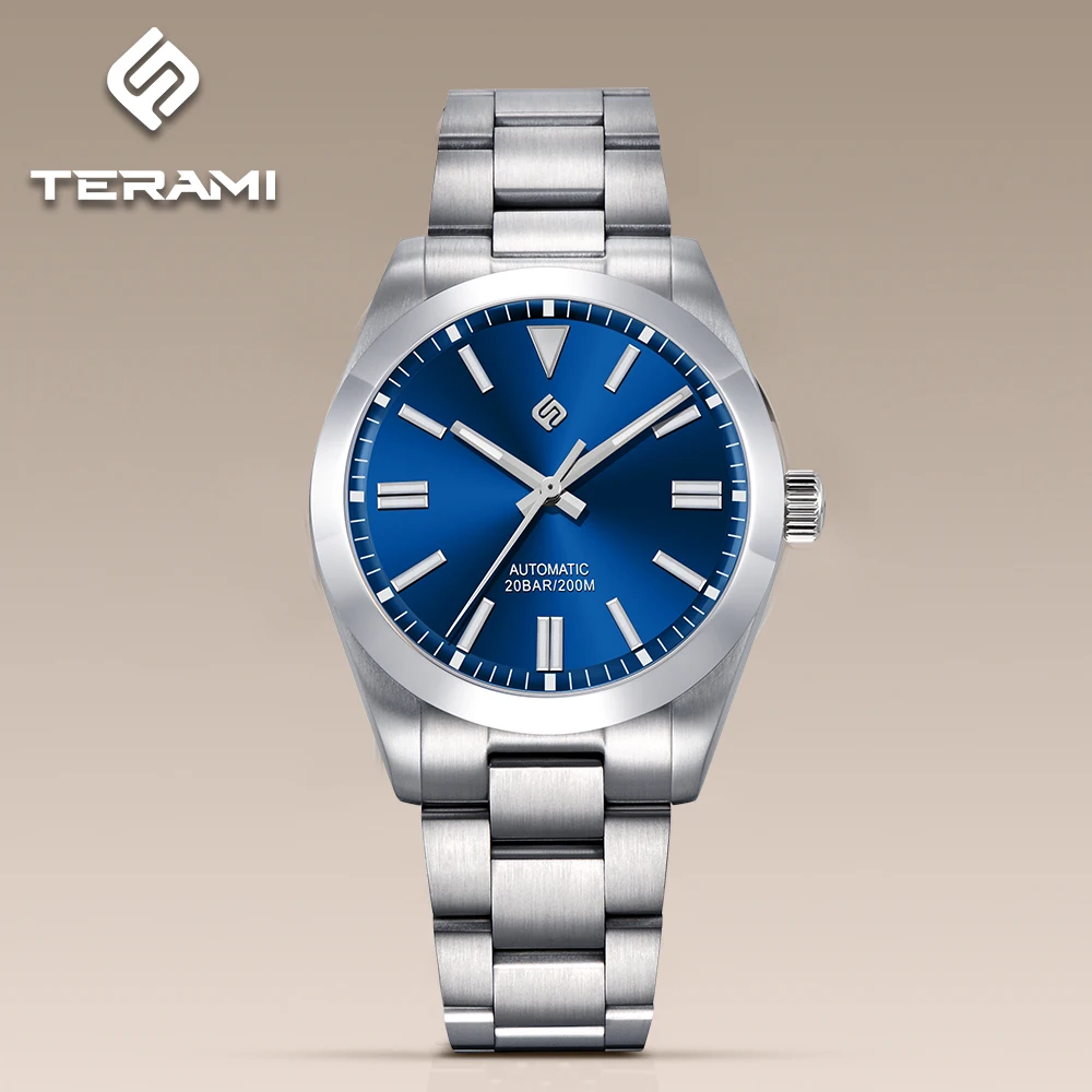 TERAMI NEW Luxury Men Dress Watch NH35 Roman Numeral Sunray Dial Classic Automatic Mechanical 3C AR Sapphire 20Bar reloj hombre