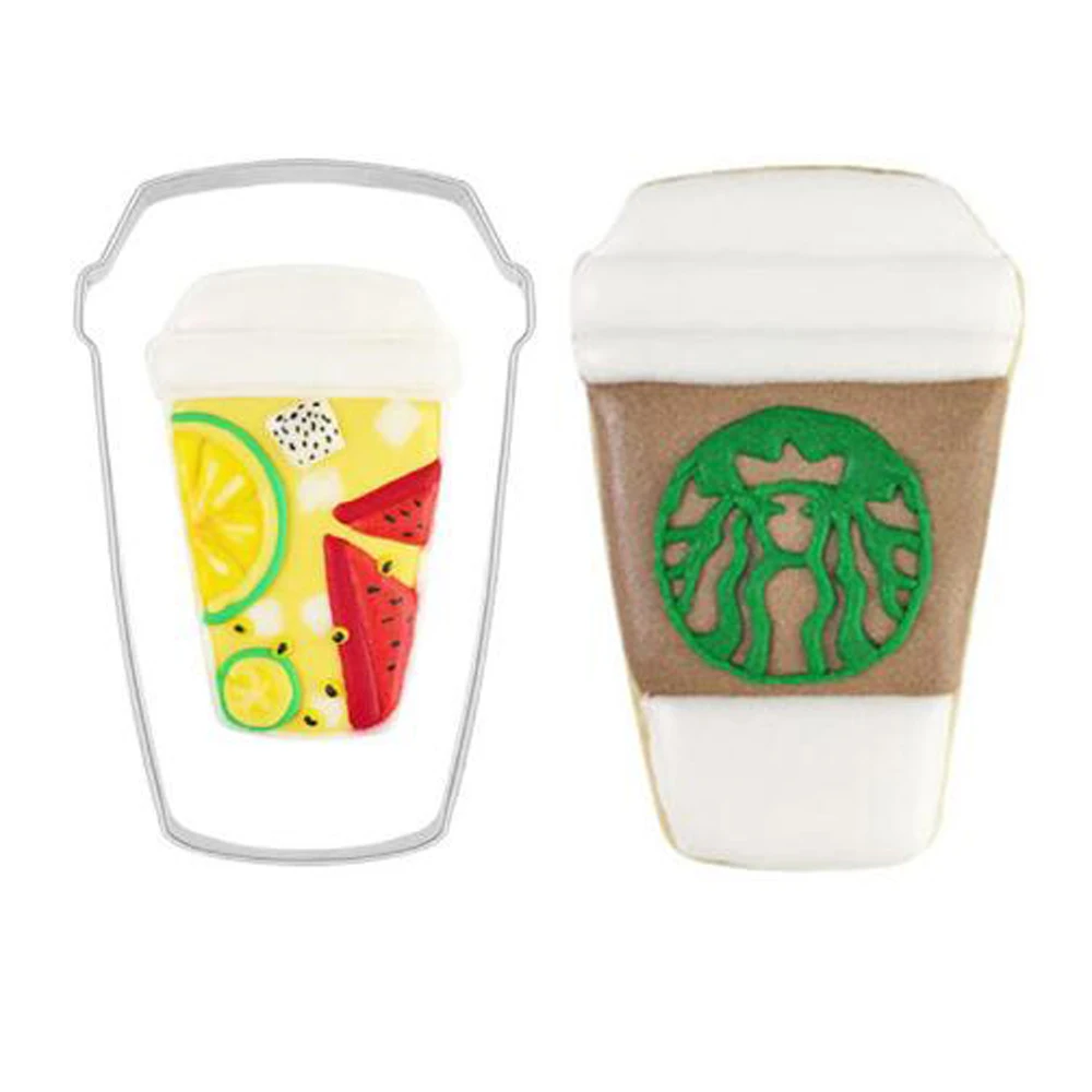 

1pcs patisserie reposteria Beverage Cup Stainless Steel Cookie Cutter Fondant Cake Decor Tool Plaste Mold Sandwich Biscuit Mould