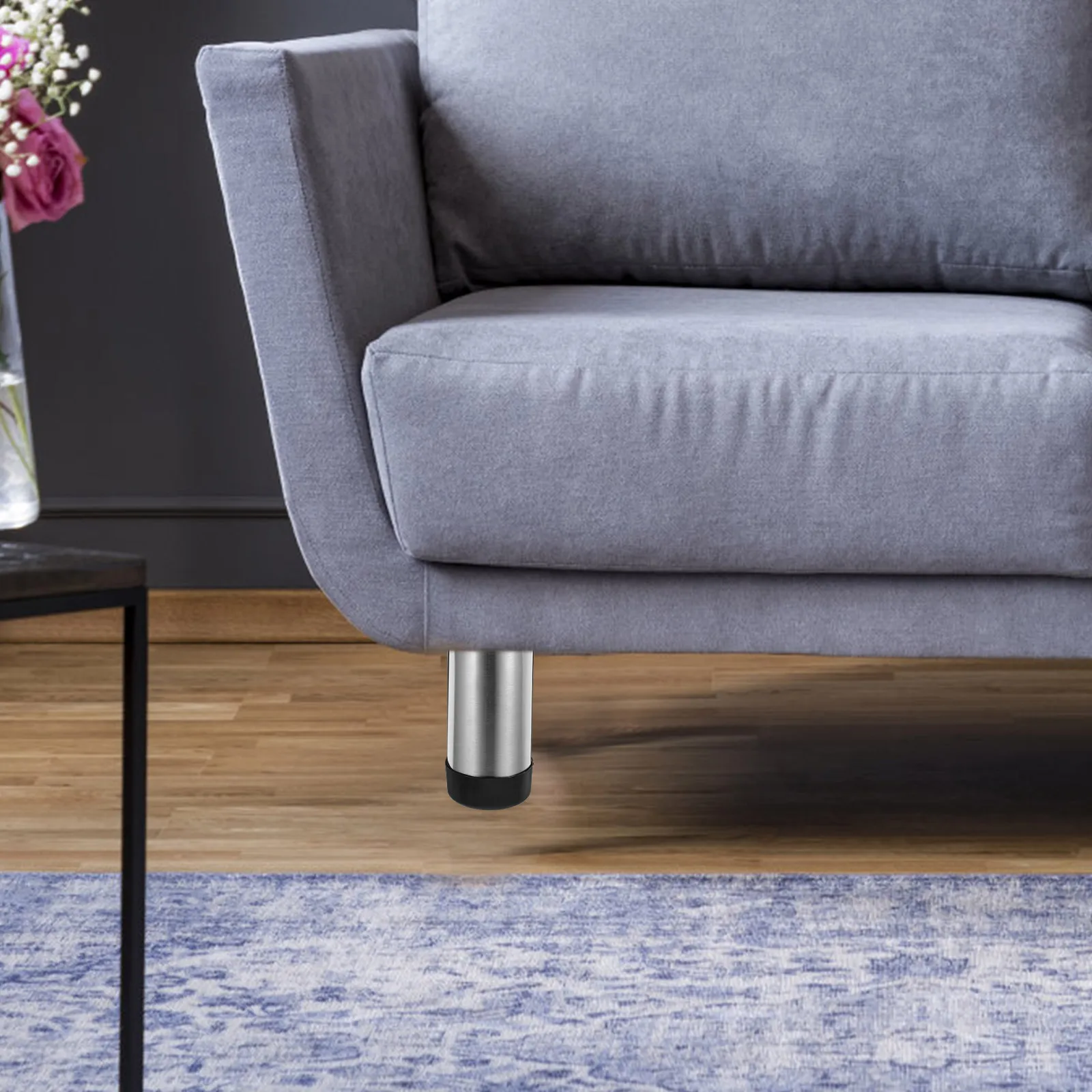 

12Pcs Adjustable Furniture Riser Pads for Sofa Bed Table Legs Non Slip Hardwood Floor Protector Quiet Moving Elevator