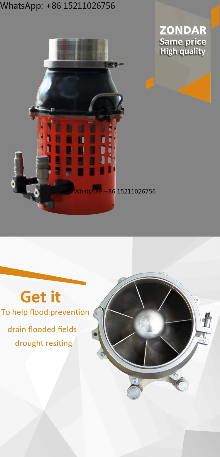 600m3/H Submersible Hydraulic Hand Water Pumps Large Flow Portable Hydraulic Submersible Pump