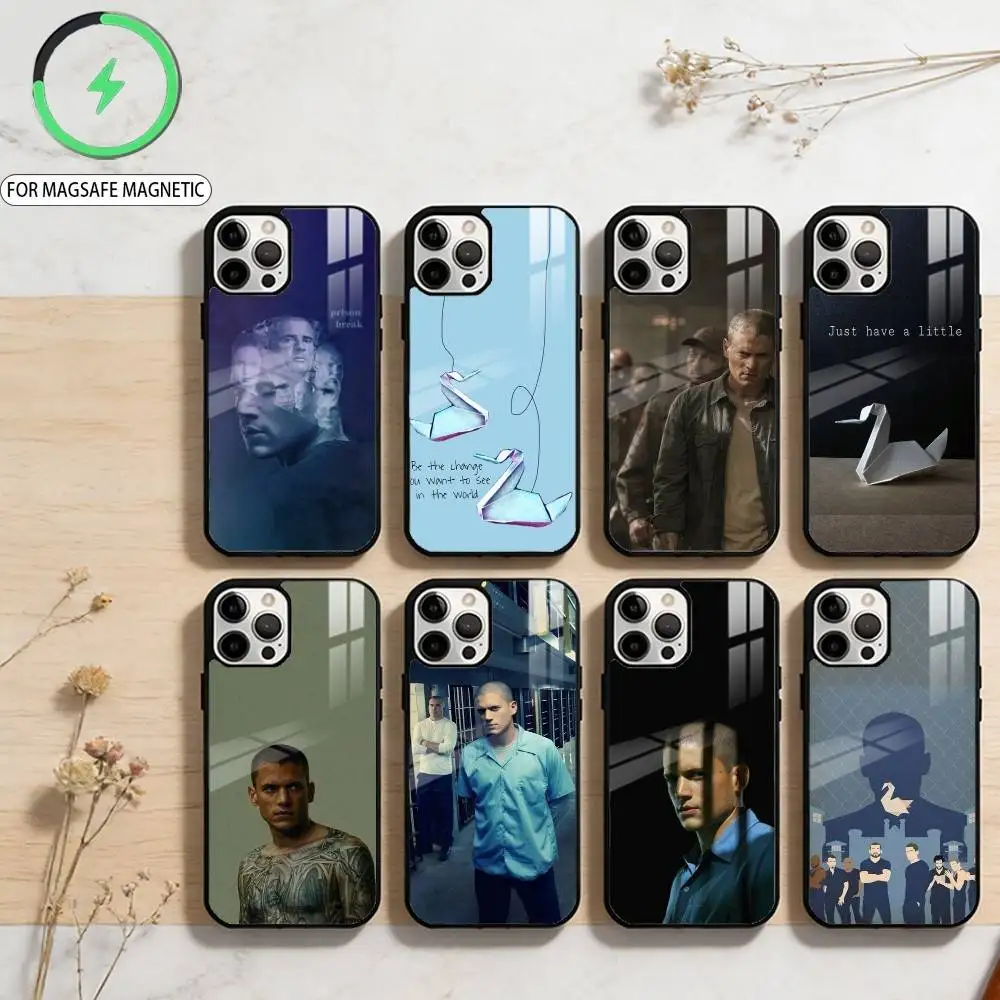 

Movie P-Prison B-Break Phone Case For iPhone17,16,15,14,13,12,11 Plus,Pro Max Magnetic For Magsafe Wireless Charging
