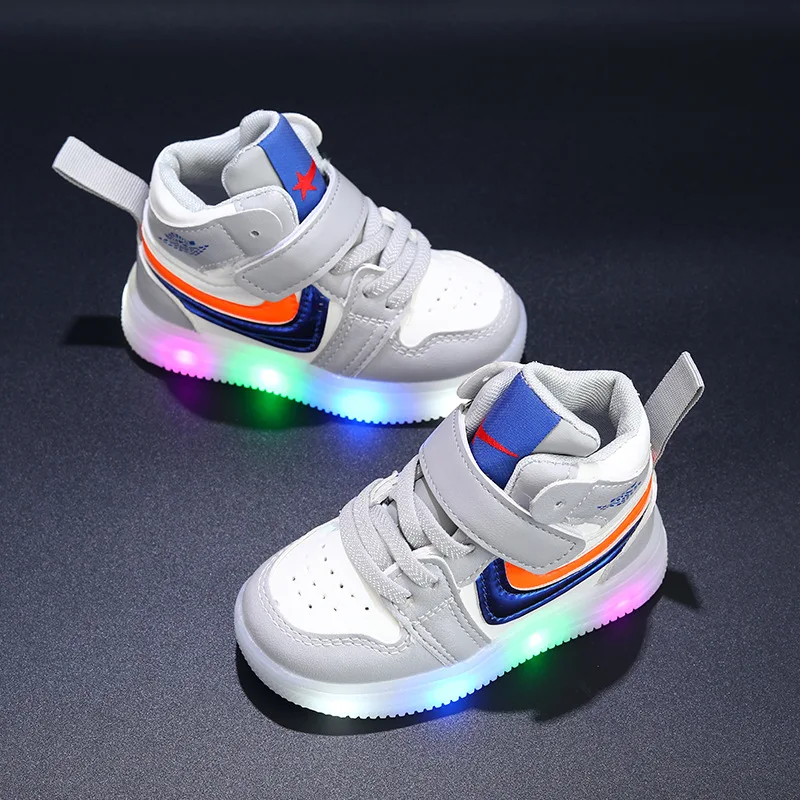 Baby Kids LED Light UP Trend Sneaker Toddler Boy\'s and Girl\'s Casual Outdoor Shoes Baby Anti-slip Soft Bottom Walking Shoes