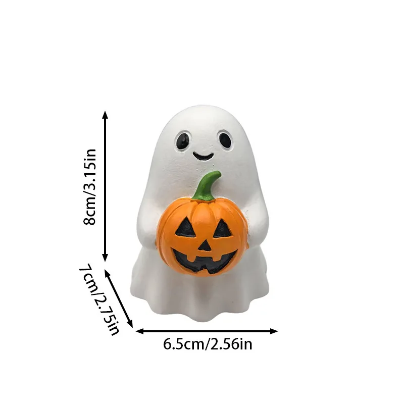 Halloween Pumpkin Ghost Holiday Party Ornaments Home Tabletop Statue Ornaments Crafts