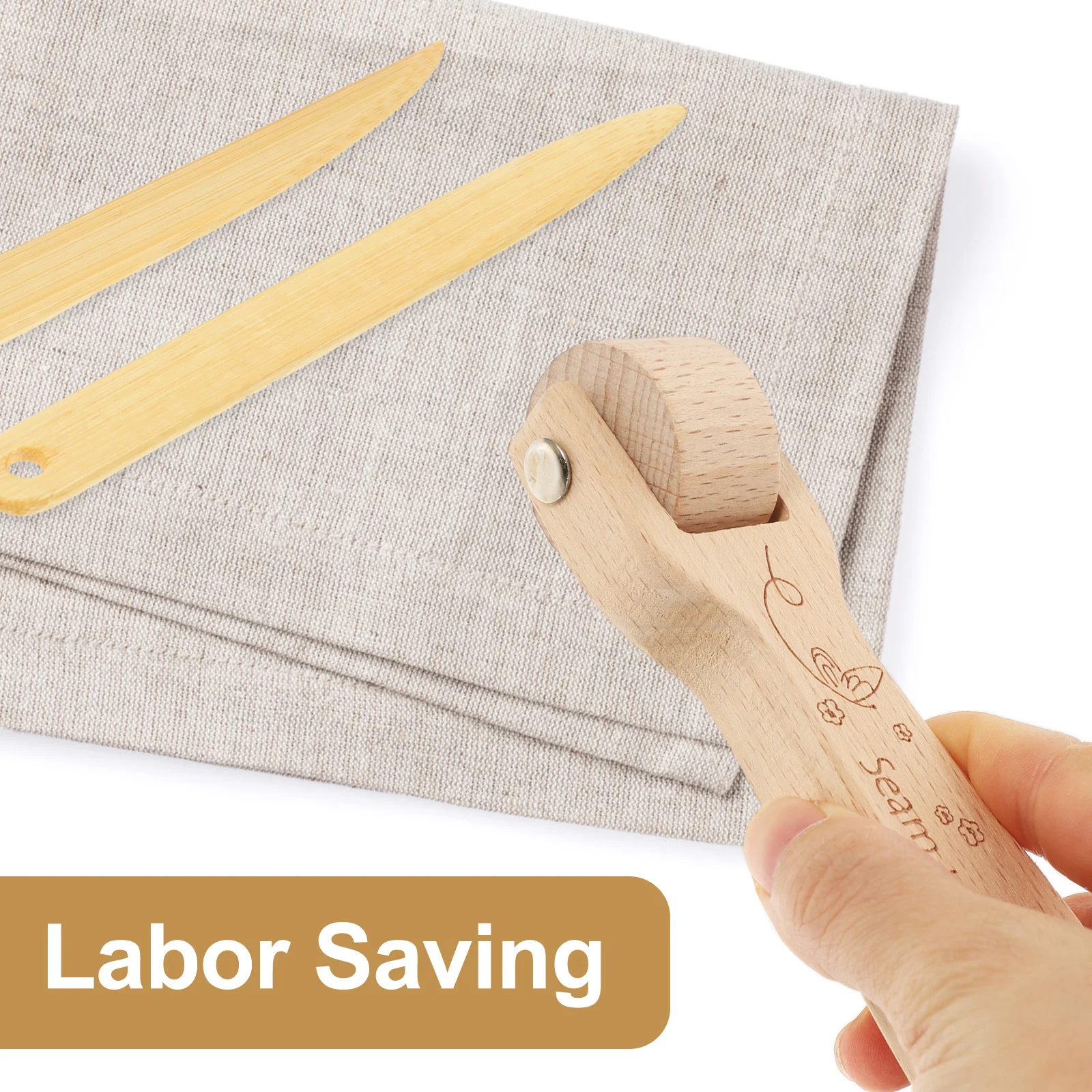 

1 Set Of Pressing Rollers Heavy Duty Wood Handle For Wallpaper Seam Smoothing Sticker Hand Roller Sewing Tools Home Decoration